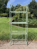 TALL GREEN METAL FOLDING SHELF PLANT STAND - LIGHT WEIGHT