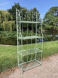 TALL GREEN METAL FOLDING SHELF PLANT STAND - LIGHT WEIGHT
