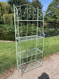 TALL GREEN METAL FOLDING SHELF PLANT STAND - LIGHT WEIGHT