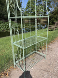 TALL GREEN METAL FOLDING SHELF PLANT STAND - LIGHT WEIGHT