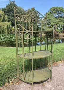 COLOURED METAL FOLDING SEMI-CIRCLE SHELF UNIT