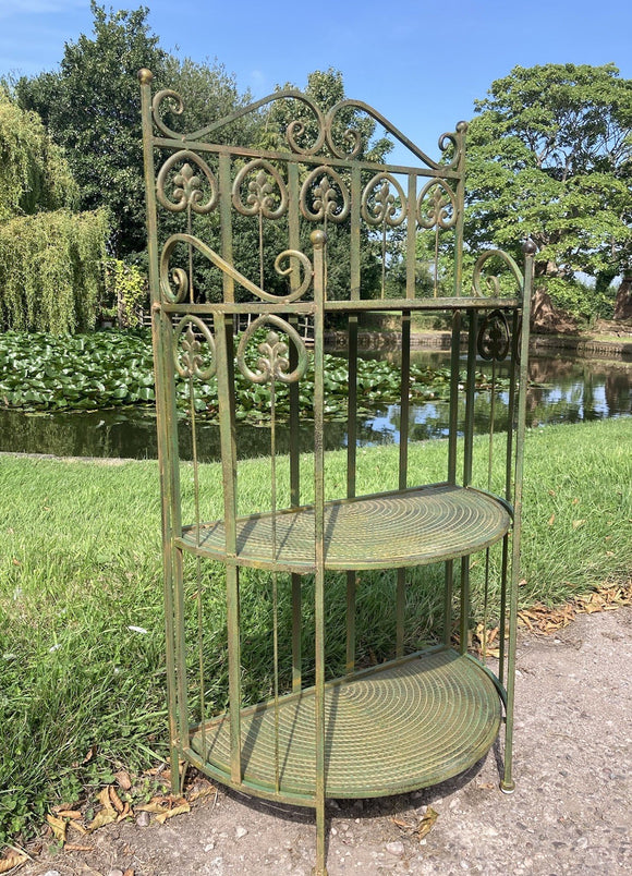 COLOURED METAL FOLDING SEMI-CIRCLE SHELF UNIT