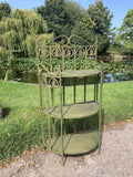 COLOURED METAL FOLDING SEMI-CIRCLE SHELF UNIT