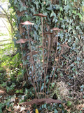 METAL TOADSTOOL CLUSTER MUSHROOM GARDEN STAKE ORNAMENT