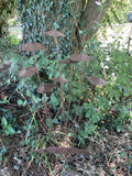 METAL TOADSTOOL CLUSTER MUSHROOM GARDEN STAKE ORNAMENT