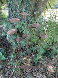 METAL TOADSTOOL CLUSTER MUSHROOM GARDEN STAKE ORNAMENT