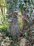 METAL TOADSTOOL CLUSTER MUSHROOMS GARDEN STAKE