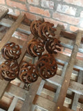 SET OF 5 x 1.75 METRE RUSTY METAL CAGE BALL SPHERE PLANT SUPPORTS GARDEN STAKES