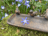 SMALL METAL CAST IRON BIRD TRAY FEEDER GARDEN ORNAMENT DISH