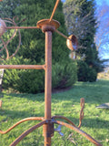METAL GARDEN RUSTY COCKEREL WEATHERVANE WIND SPINNER STAKE ORNAMENT