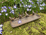 SMALL METAL CAST IRON BIRD TRAY FEEDER GARDEN ORNAMENT DISH