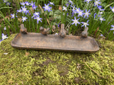 SMALL METAL CAST IRON BIRD TRAY FEEDER GARDEN ORNAMENT DISH