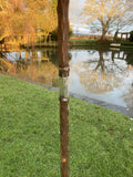 TALL METAL GARDEN RUSTY KINETIC WIND SCULPTURE SPINNER STAKE ORNAMENT