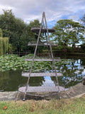 LARGE METAL 5 TIER FOLDING SHELF PLANT STAND INDOOR /GARDEN ORNAMENT.
