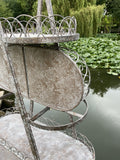 LARGE METAL 5 TIER FOLDING SHELF PLANT STAND INDOOR /GARDEN ORNAMENT.