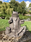 RESIN JEREMY FISHER FROG STATUE GARDEN ORNAMENT BEATRIX POTTER.