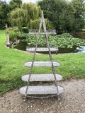LARGE METAL 5 TIER FOLDING SHELF PLANT STAND INDOOR /GARDEN ORNAMENT.
