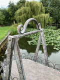 LARGE METAL 5 TIER FOLDING SHELF PLANT STAND INDOOR /GARDEN ORNAMENT.