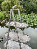 LARGE METAL 5 TIER FOLDING SHELF PLANT STAND INDOOR /GARDEN ORNAMENT.