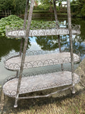LARGE METAL 5 TIER FOLDING SHELF PLANT STAND INDOOR /GARDEN ORNAMENT.
