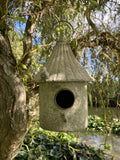 RUSTIC GREY METAL HANGING MINI BIRD HOUSE STYLE LANTERN GARDEN ORNAMENT