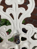 CAST IRON METAL CROSS WALL PLAQUE HANGING RUSTIC GARDEN ORNAMENT.
