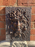 METAL CAST ALUMINIUM GRAPE LADY WALL PLAQUE GARDEN ORNAMENT