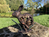 METAL CAST ALUMINIUM RUNNING RABBIT / HARE STATUE GARDEN ORNAMENT