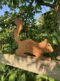 RUSTY METAL RED SQUIRREL FENCE ART RUSTIC GARDEN DECORATION ORNAMENT