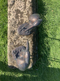 PAIR OF METAL CAST ALUMINIUM CRANE   STATUES GARDEN ORNAMENTS
