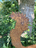 RUSTY METAL RED SQUIRREL FENCE ART RUSTIC GARDEN DECORATION ORNAMENT