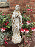 METAL CAST IRON MARY STATUE MEMORIAL RELIGIOUS GARDEN ORNAMENT