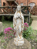 METAL CAST IRON MARY STATUE MEMORIAL RELIGIOUS GARDEN ORNAMENT