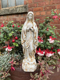 METAL CAST IRON MARY STATUE MEMORIAL RELIGIOUS GARDEN ORNAMENT