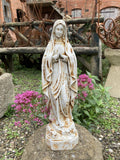 METAL CAST IRON MARY STATUE MEMORIAL RELIGIOUS GARDEN ORNAMENT