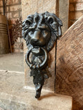 CAST IRON HANGING LION DOOR KNOCKER - METAL ORNAMENT
