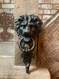 CAST IRON HANGING LION DOOR KNOCKER - METAL ORNAMENT