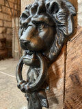 CAST IRON HANGING LION DOOR KNOCKER - METAL ORNAMENT