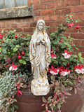 METAL CAST IRON MARY STATUE MEMORIAL RELIGIOUS GARDEN ORNAMENT