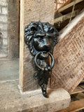 CAST IRON HANGING LION DOOR KNOCKER - METAL ORNAMENT