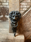 CAST IRON HANGING LION DOOR KNOCKER - METAL ORNAMENT