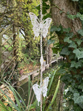METAL HANGING BUTTERFLY CHAIN GARDEN ORNAMENT DECOR