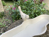SMALL METAL CAST IRON BIRD TRAY FEEDER GARDEN ORNAMENT