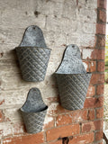 SET OF 3 METAL HANGING GARDEN WALL PLANTERS