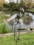 METAL ROCKING DRAGON STAKE GARDEN DECORATION