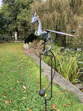 METAL ROCKING DRAGON STAKE GARDEN DECORATION