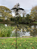 METAL ROCKING DRAGON STAKE GARDEN DECORATION