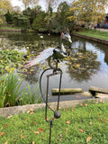 METAL ROCKING DRAGON STAKE GARDEN DECORATION