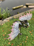 METAL ROCKING DRAGON STAKE GARDEN DECORATION