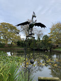 METAL ROCKING DRAGON STAKE GARDEN DECORATION